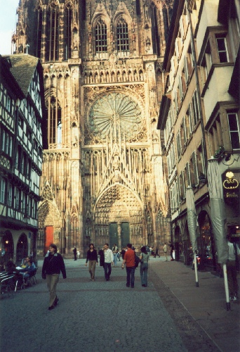 Cathedral in Strasbourg as seen from the street