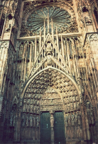 Front view of Cathedral in Strasbourg, photograph by C. W. Booth