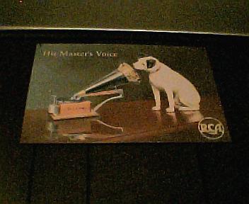 Image of Dog Listening to His Master's Voice on Phonograph